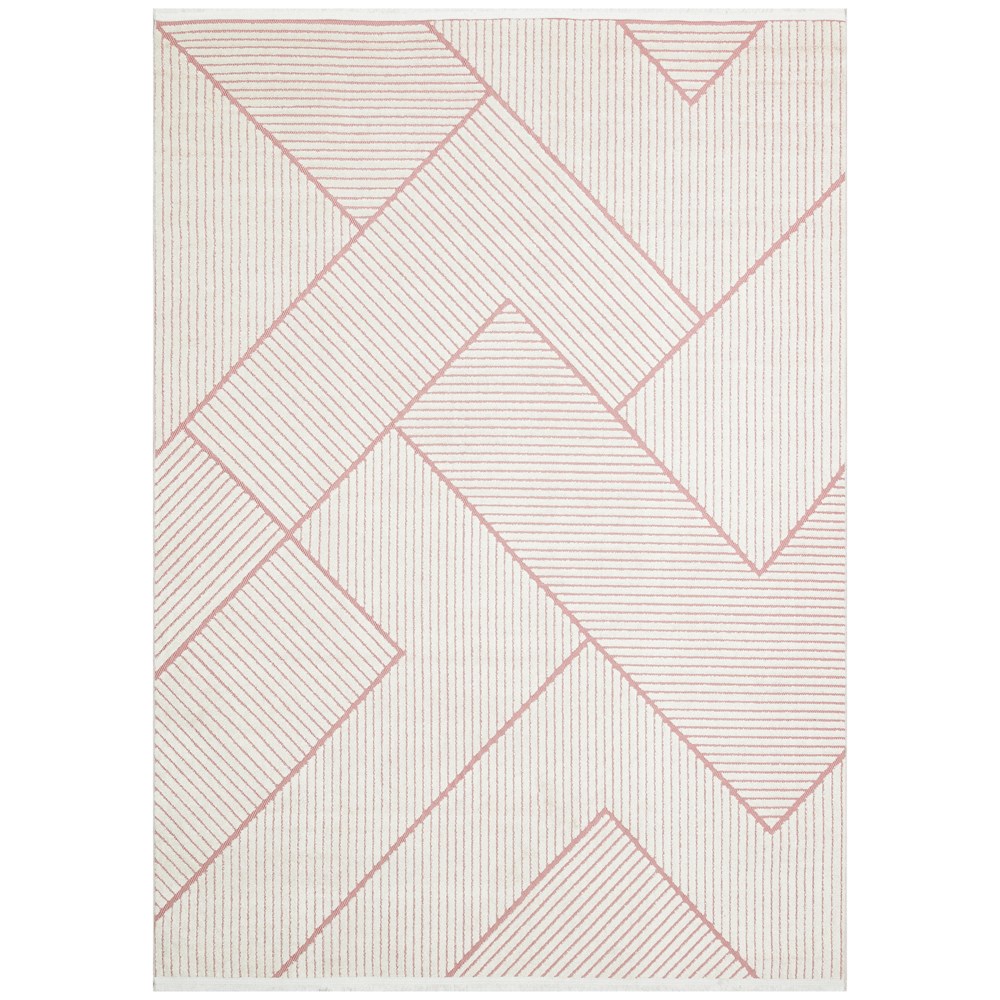 Jazz Jaz14 Geometric Indoor Outdoor Rugs in Rose Pink